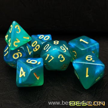 Bescon Moonstone Dice Set Peacock Blue, Bescon Polyhedral RPG Dice Set Moonstone Effect